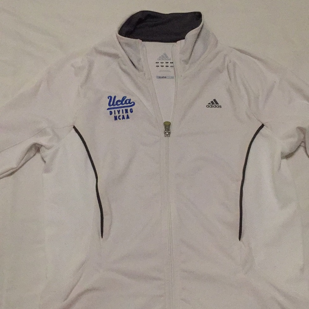 UCLA Adidas white sports jacket